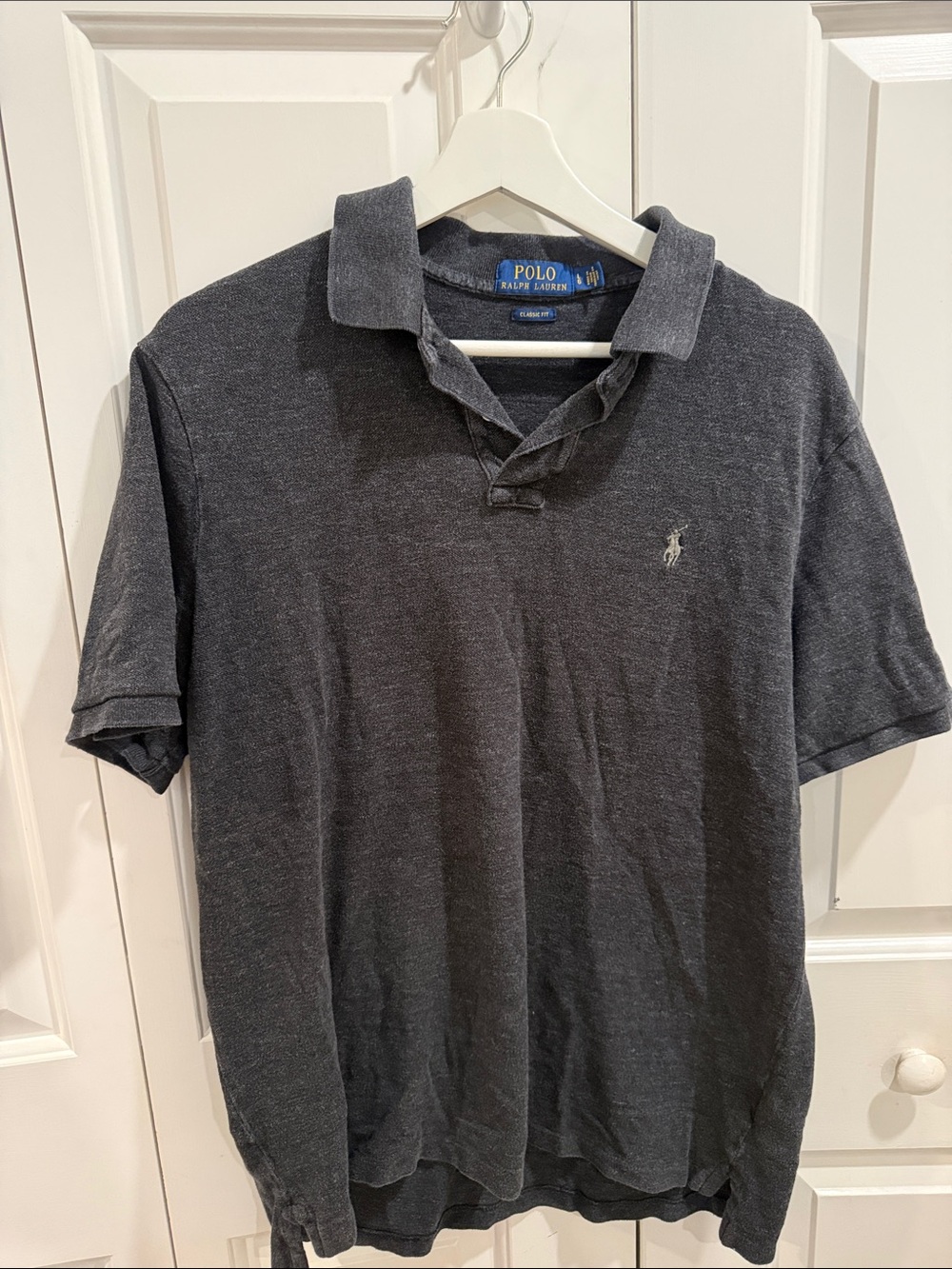 Polo by Ralph Lauren Charcoal Gray Polo Shirt with Embroidered Pony